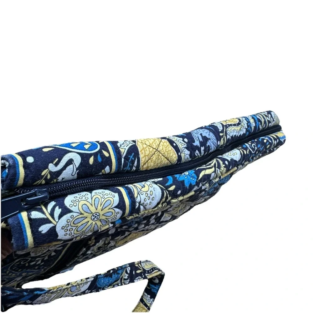 Vera Bradley Ellie Laptop Travel Tote Bag 15x11.5 Inch Blue Checkpoint Friendly